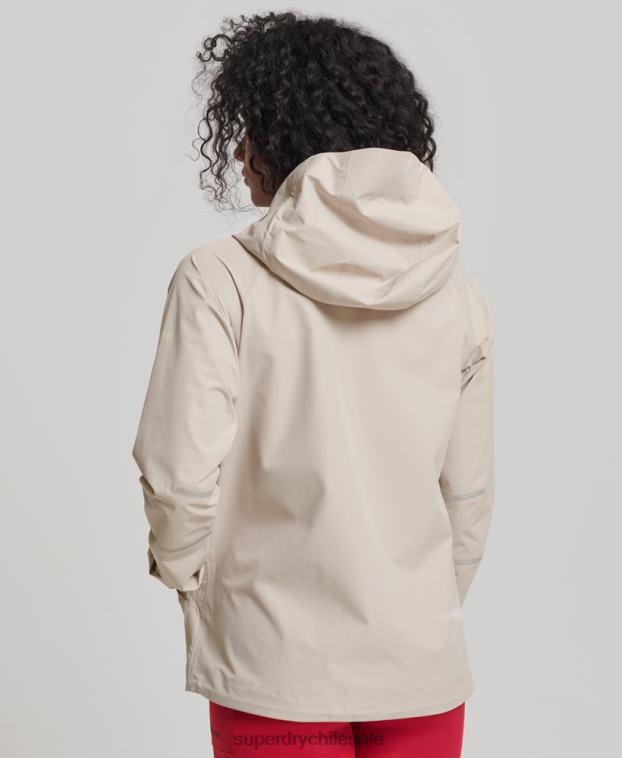 mujer Superdry beige chaqueta impermeable 2R68Z5616