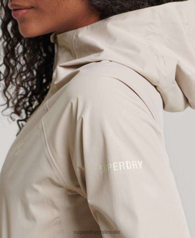 mujer Superdry beige chaqueta impermeable 2R68Z5616