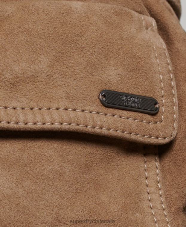 mujer Superdry beige chaqueta safari de ante studios 2R68Z3522