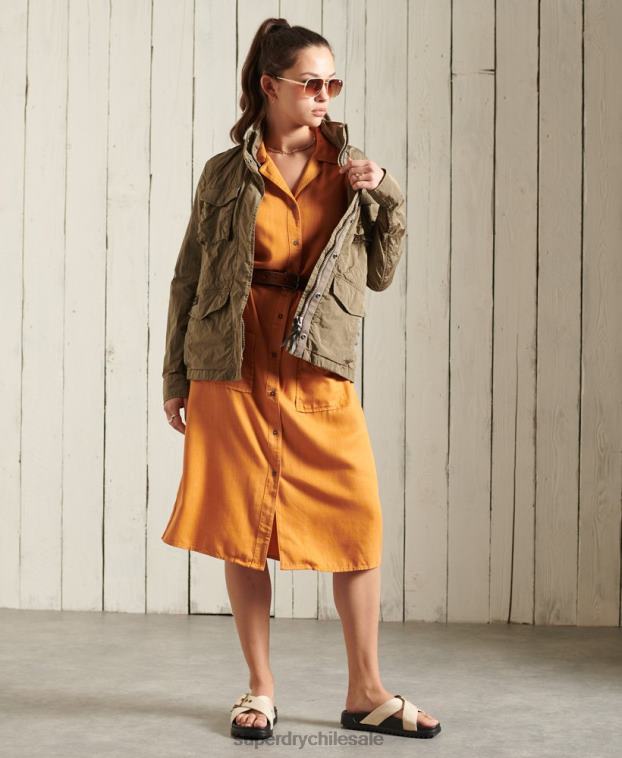 mujer Superdry beige nueva chaqueta militar m65 2R68Z5657