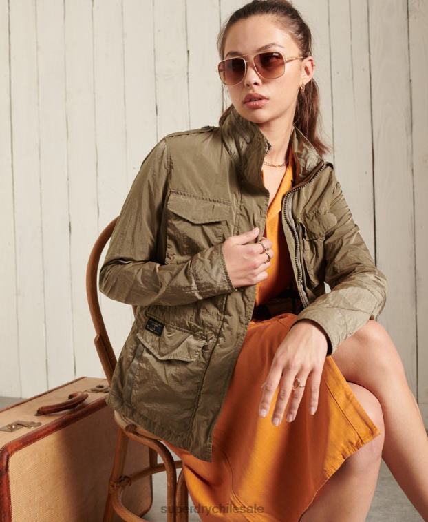 mujer Superdry beige nueva chaqueta militar m65 2R68Z5657