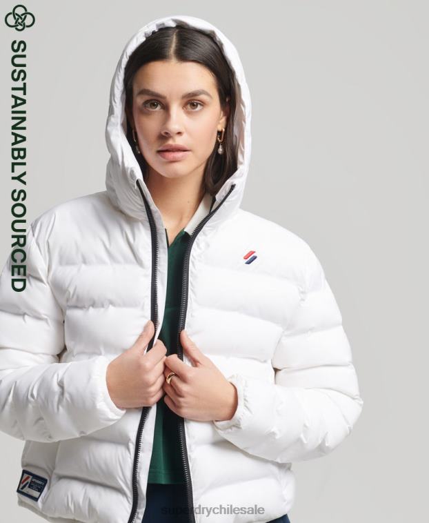 mujer Superdry blanco chamarra acolchada para todas las estaciones 2R68Z5603