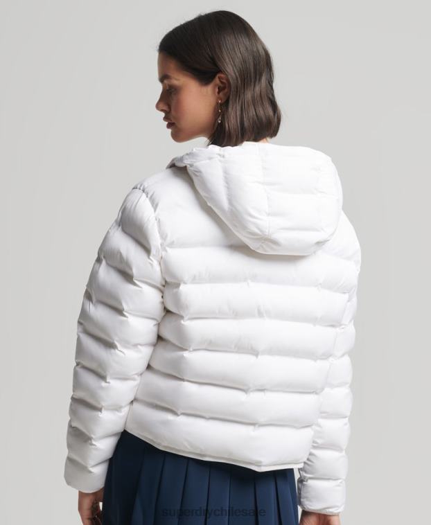 mujer Superdry blanco chamarra acolchada para todas las estaciones 2R68Z5603