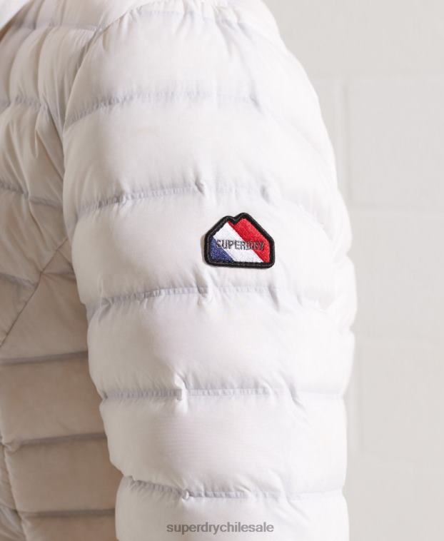 mujer Superdry blanco chamarra capitonada de plumas 2R68Z5612