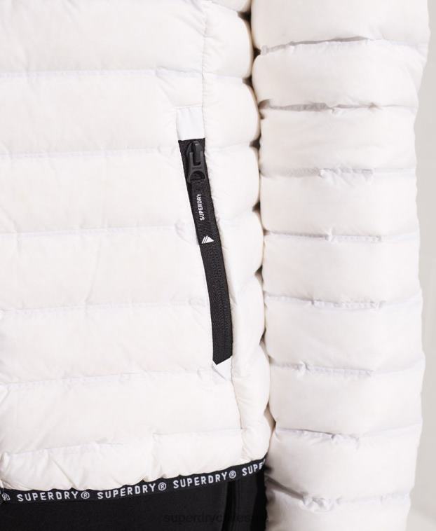 mujer Superdry blanco chamarra capitonada de plumas 2R68Z5612