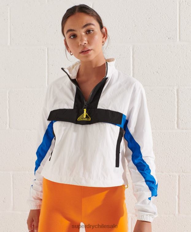 mujer Superdry blanco chamarra deportiva con diseño colour block 2R68Z5526