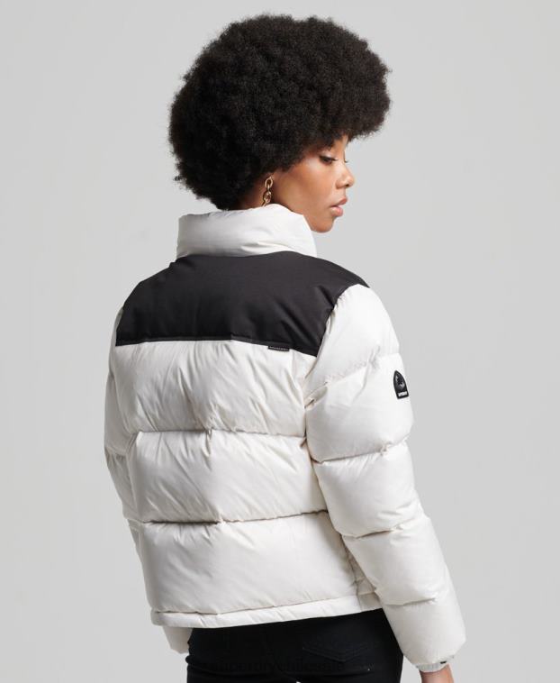 mujer Superdry blanco chaqueta acolchada con código sportstyle 2R68Z5579