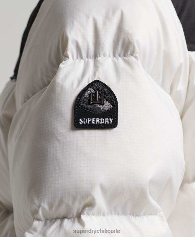 mujer Superdry blanco chaqueta acolchada con código sportstyle 2R68Z5579