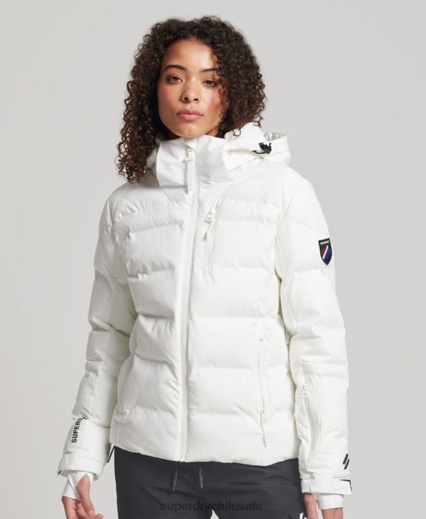mujer Superdry blanco chaqueta acolchada motion pro 2R68Z3638
