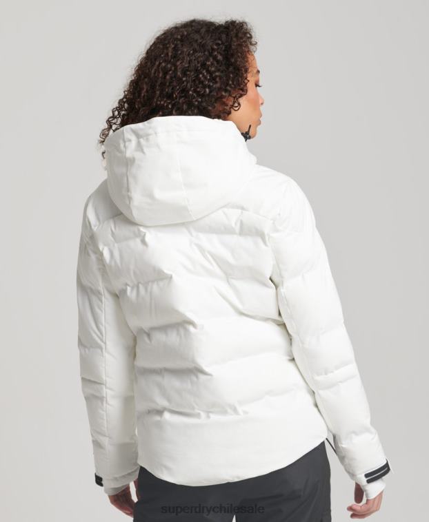 mujer Superdry blanco chaqueta acolchada motion pro 2R68Z3638