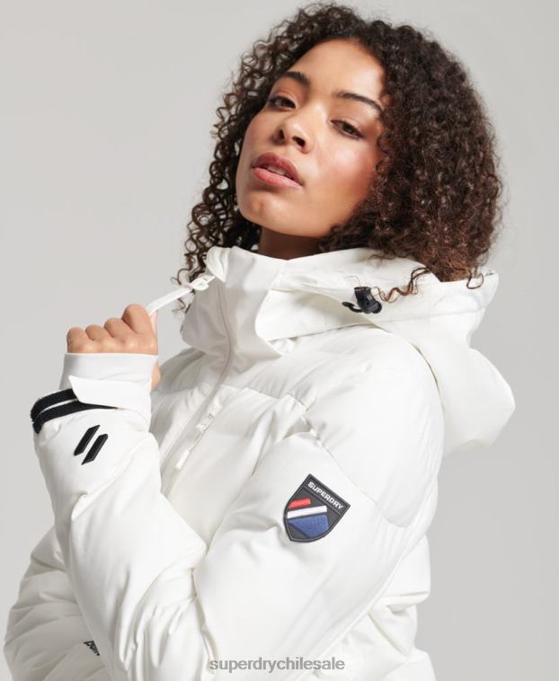 mujer Superdry blanco chaqueta acolchada motion pro 2R68Z3638