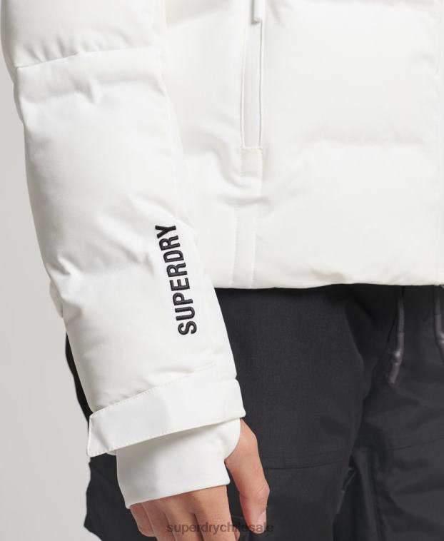 mujer Superdry blanco chaqueta acolchada motion pro 2R68Z3638
