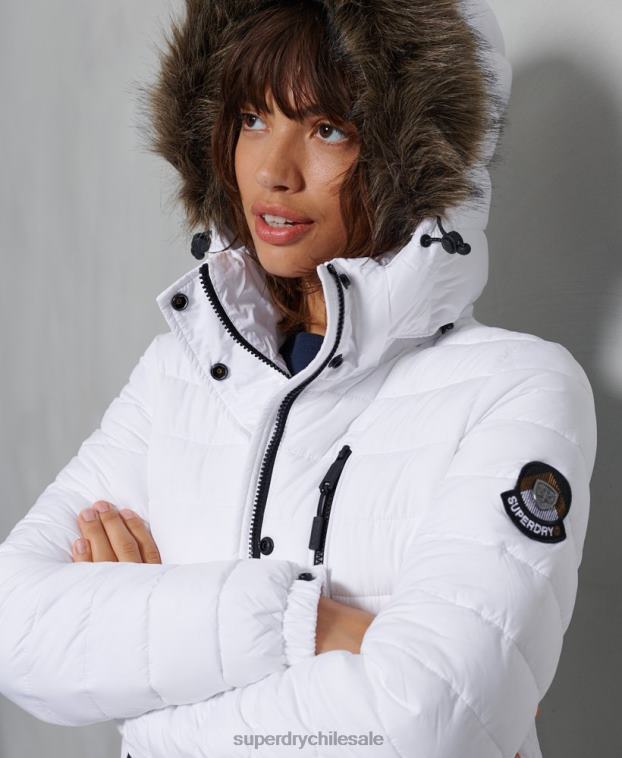 mujer Superdry blanco chaqueta súper fuji 2R68Z3839