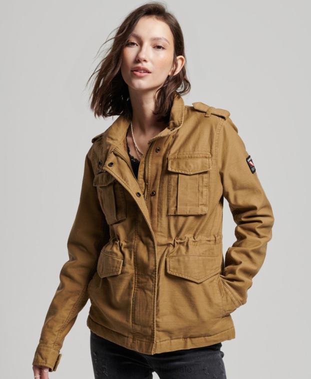 mujer Superdry broncearse Chaqueta militar con forro de borreguito Rookie 2R68Z5672