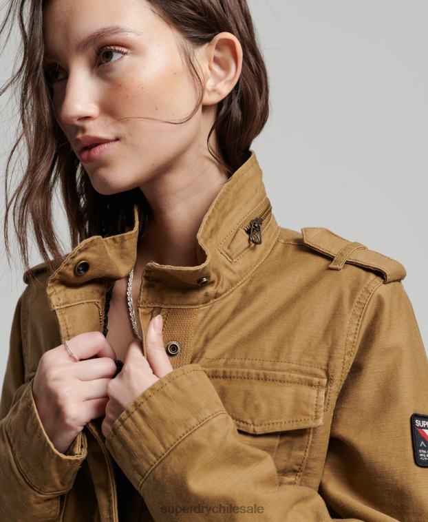 mujer Superdry broncearse Chaqueta militar con forro de borreguito Rookie 2R68Z5672