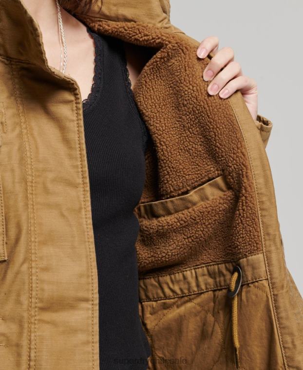 mujer Superdry broncearse Chaqueta militar con forro de borreguito Rookie 2R68Z5672