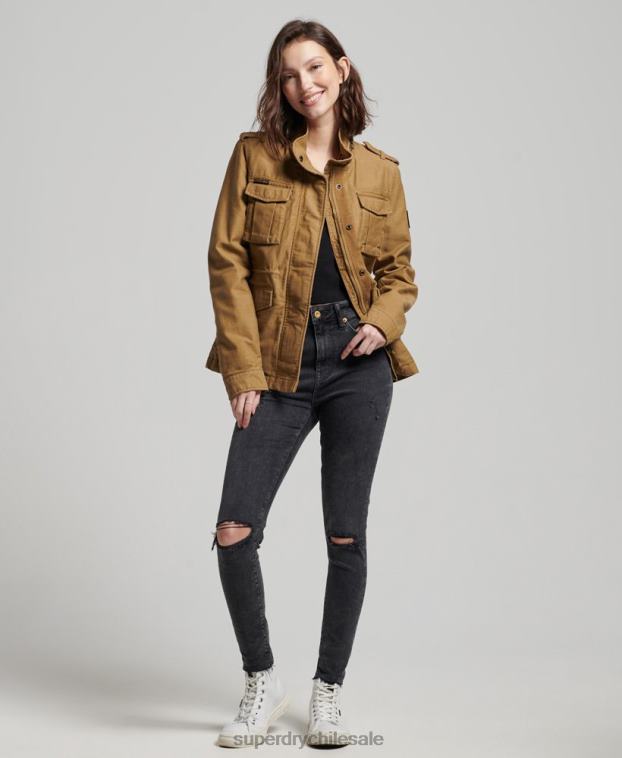 mujer Superdry broncearse Chaqueta militar con forro de borreguito Rookie 2R68Z5672
