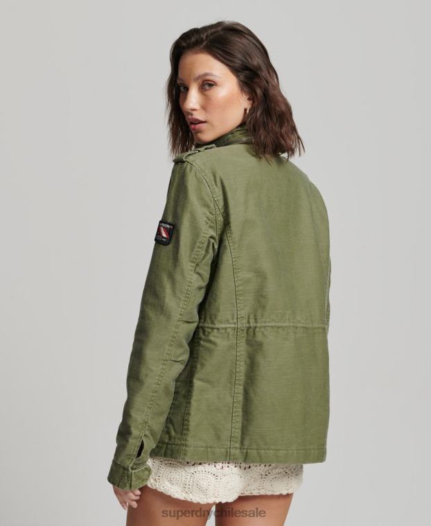 mujer Superdry caqui Chaqueta militar con forro de borreguito Rookie 2R68Z5416