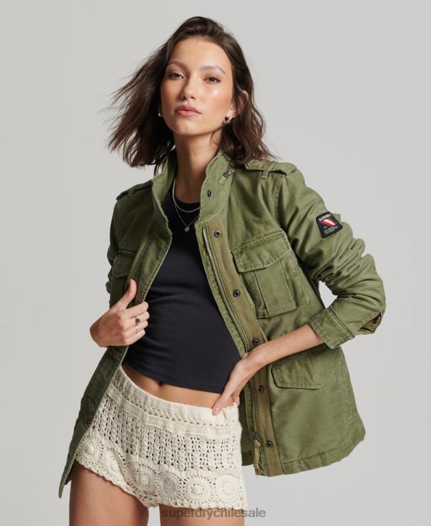 mujer Superdry caqui Chaqueta militar con forro de borreguito Rookie 2R68Z5416
