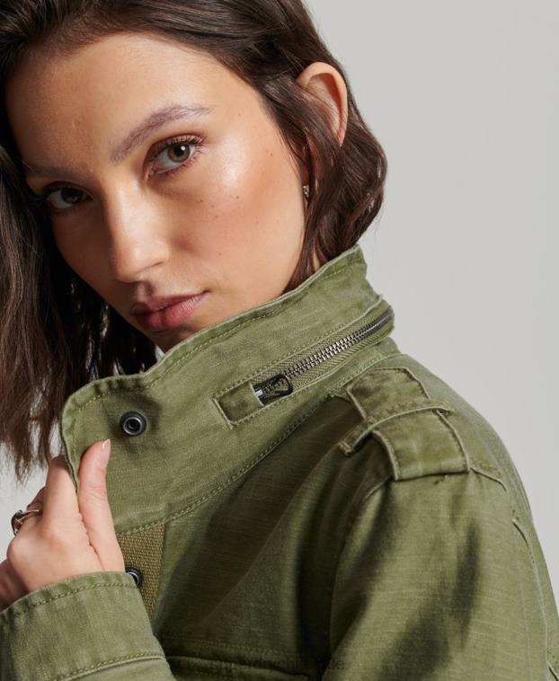 mujer Superdry caqui Chaqueta militar con forro de borreguito Rookie 2R68Z5416
