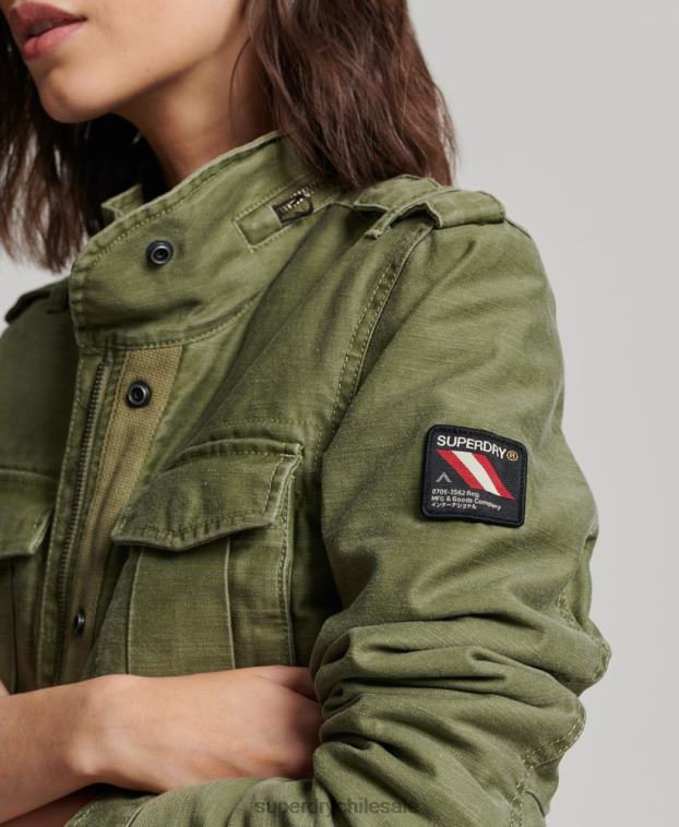mujer Superdry caqui Chaqueta militar con forro de borreguito Rookie 2R68Z5416