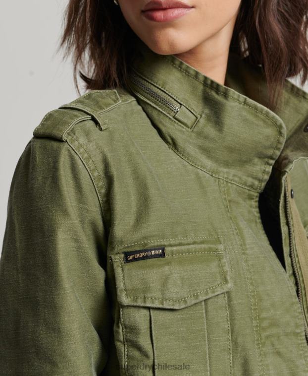 mujer Superdry caqui Chaqueta militar con forro de borreguito Rookie 2R68Z5416