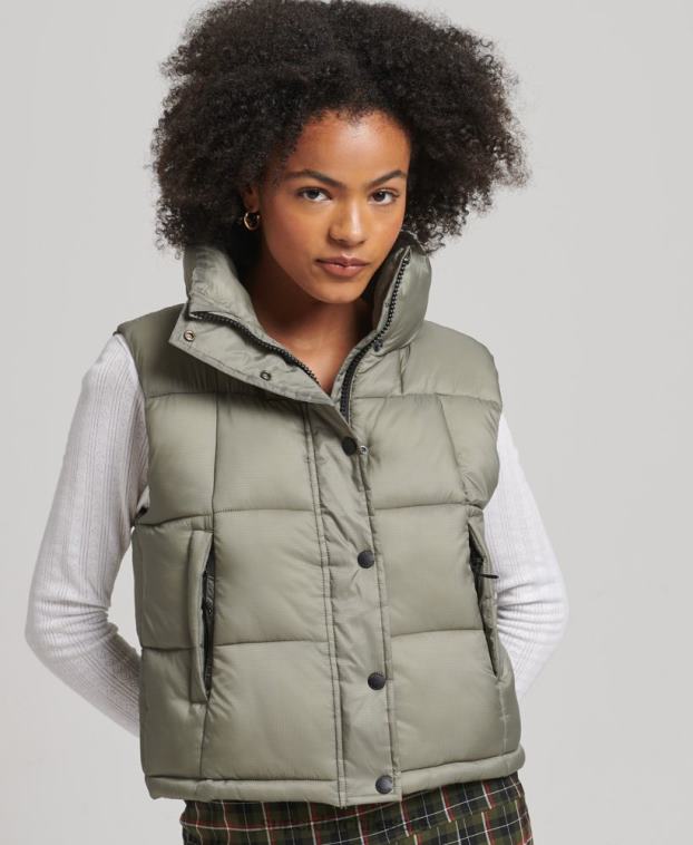 mujer Superdry caqui chaleco sport montaña 2R68Z5440