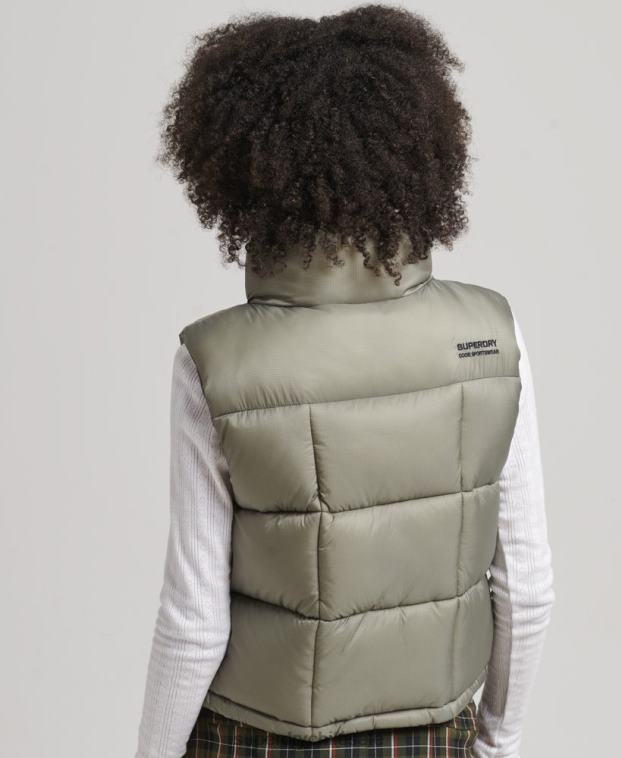 mujer Superdry caqui chaleco sport montaña 2R68Z5440
