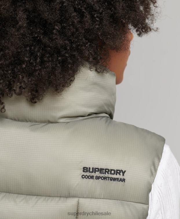 mujer Superdry caqui chaleco sport montaña 2R68Z5440