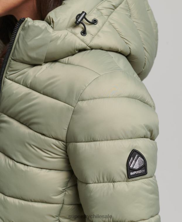 mujer Superdry caqui chamarra acolchada clásica con capucha 2R68Z3730
