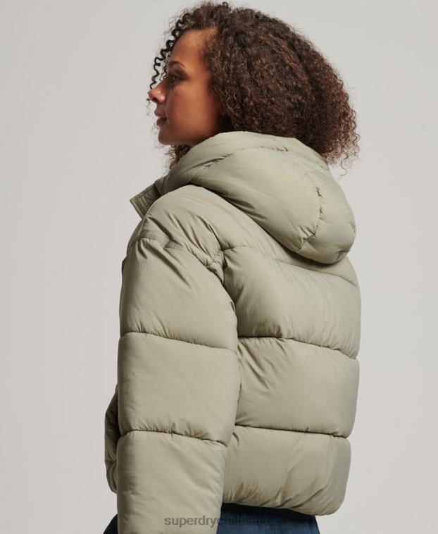mujer Superdry caqui chamarra capitonada capullo capullo 2R68Z3577