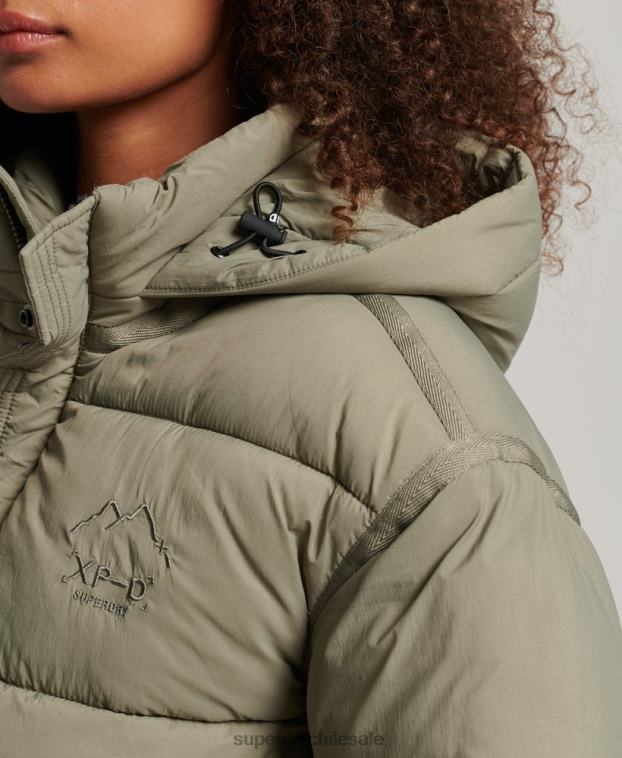mujer Superdry caqui chamarra capitonada capullo capullo 2R68Z3577