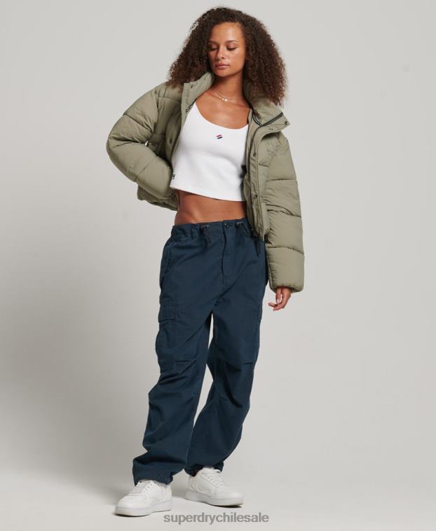 mujer Superdry caqui chamarra capitonada capullo capullo 2R68Z3577