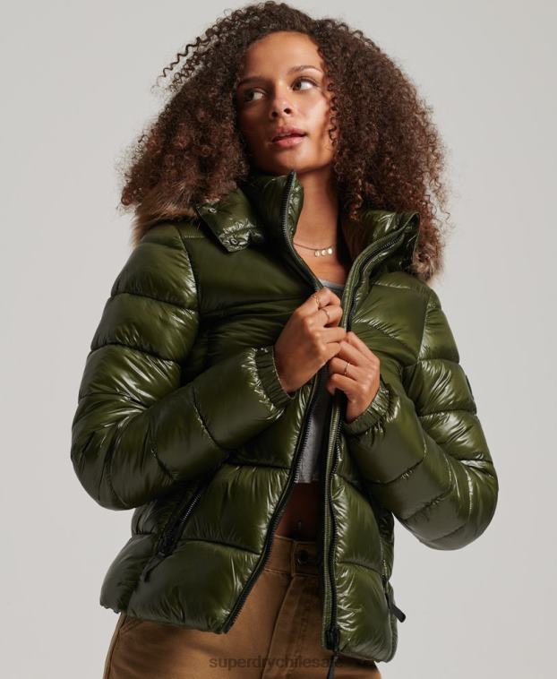 mujer Superdry caqui chamarra con capucha de montaña fuji 2R68Z5666