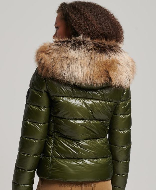 mujer Superdry caqui chamarra con capucha de montaña fuji 2R68Z5666