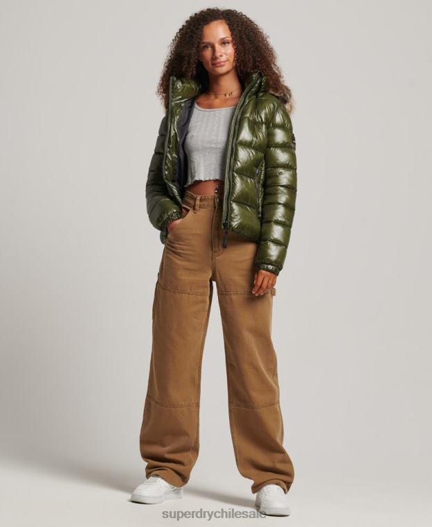 mujer Superdry caqui chamarra con capucha de montaña fuji 2R68Z5666
