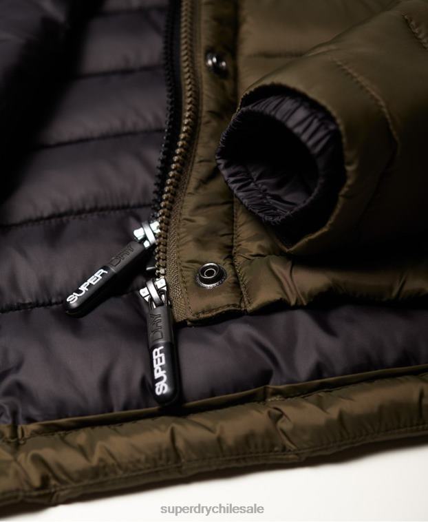mujer Superdry caqui chamarra fuji slim con doble cremallera y capucha 2R68Z3845