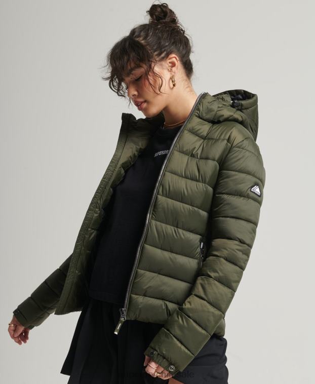 mujer Superdry caqui chaqueta acolchada clásica de fuji 2R68Z3807