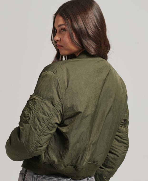 mujer Superdry caqui chaqueta bomber aviador militar ma1 2R68Z5569