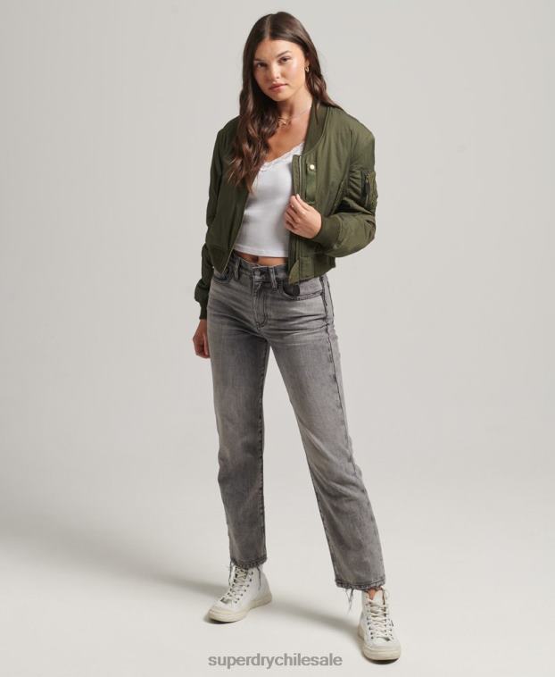 mujer Superdry caqui chaqueta bomber aviador militar ma1 2R68Z5569