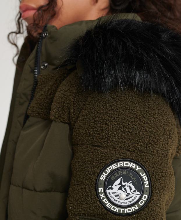 mujer Superdry caqui chaqueta bomber sherpa ella 2R68Z3855