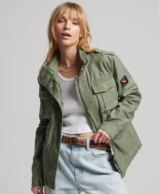 mujer Superdry caqui chaqueta m65 antigua 2R68Z3516