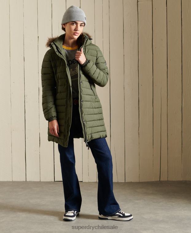 mujer Superdry caqui chaqueta súper fuji 2R68Z3836