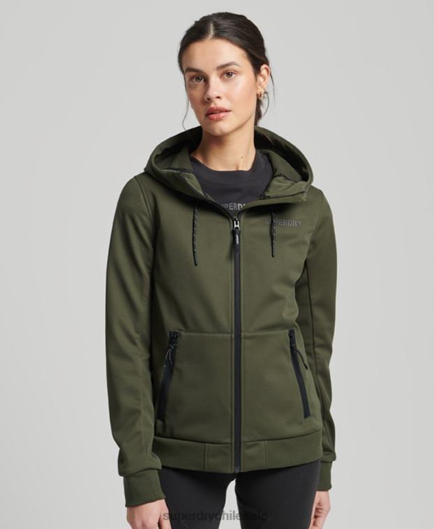 mujer Superdry caqui chaqueta softshell de tecnología 2R68Z5614