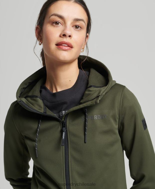 mujer Superdry caqui chaqueta softshell de tecnología 2R68Z5614