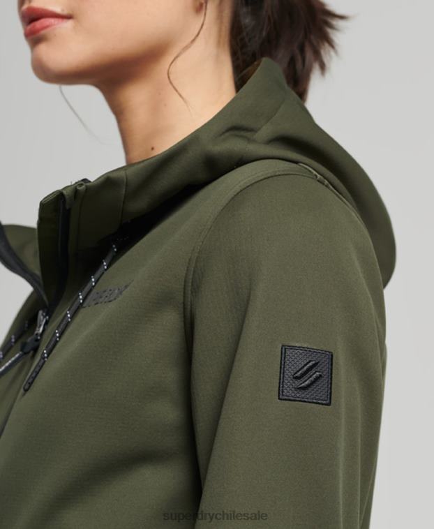 mujer Superdry caqui chaqueta softshell de tecnología 2R68Z5614