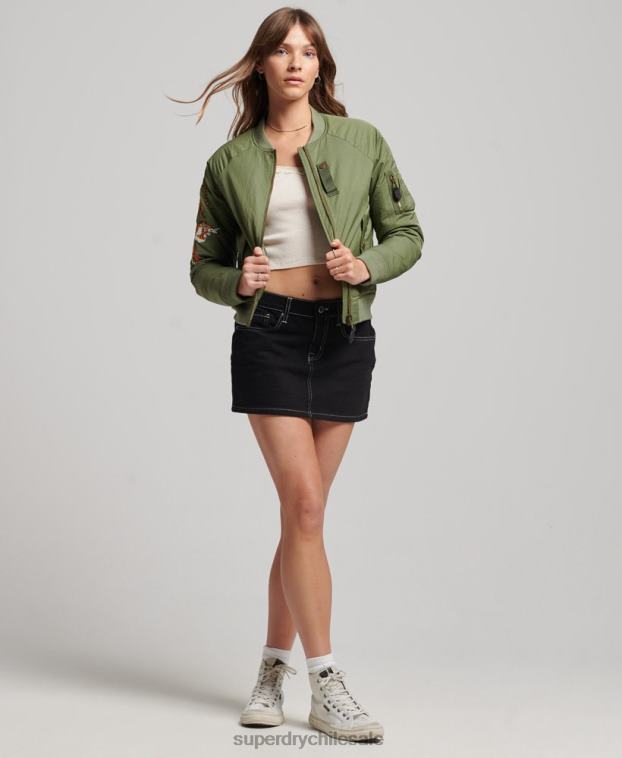 mujer Superdry caqui chaqueta suikajan militar vintage 2R68Z3523