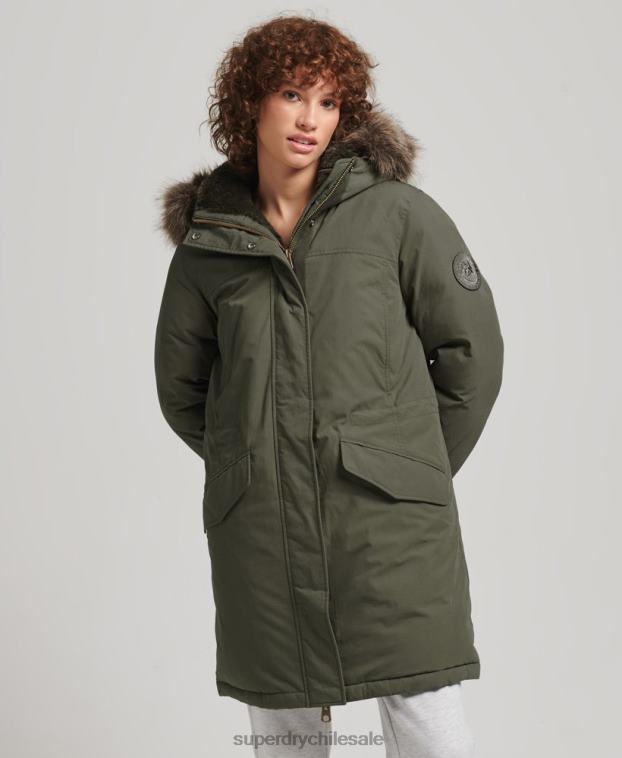 mujer Superdry caqui parka abajo del everest 2R68Z3599
