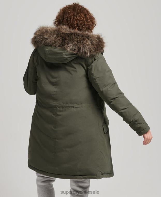 mujer Superdry caqui parka abajo del everest 2R68Z3599
