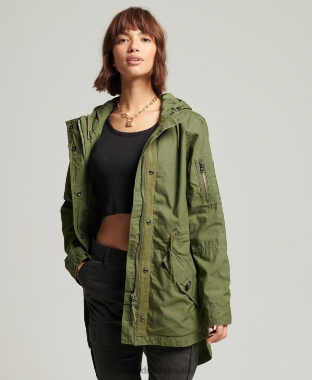 mujer Superdry caqui parka de campo 2R68Z5433